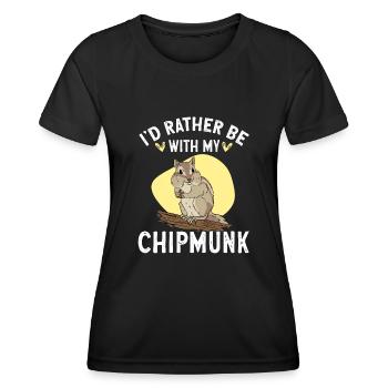 Streifenhörnchen Chipmunk Nagetier Geschenk - Frauen Funktions-T-Shirt - Schwarz - Vorne - AI Model Female 172 light (172cm)