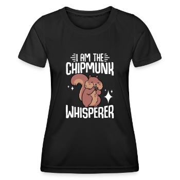 Streifenhörnchen Chipmunk Nagetier Geschenk - Frauen Funktions-T-Shirt - Schwarz - Vorne - AI Model Female 172 light (172cm)