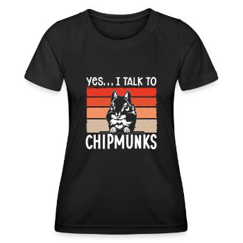 Streifenhörnchen Chipmunk Nagetier Geschenk - Frauen Funktions-T-Shirt - Schwarz - Vorne - AI Model Female 172 light (172cm)