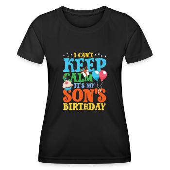 Birthday Son - Women's Functional T-Shirt - black - Front - AI Model Female 172 light (172cm)