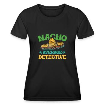 Nacho Détective - T-shirt sport Femme - noir - Devant - AI Model Female 172 light (172cm)