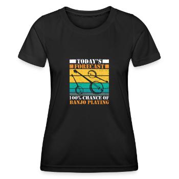 Heute Prognose Banjo Musiker Gitarre Spielen - Frauen Funktions-T-Shirt - Schwarz - Vorne - AI Model Female 172 light (172cm)