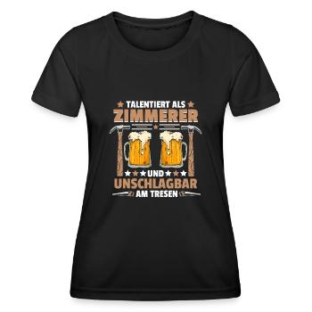 Zimmermann Talentiert und Unschlagbar am Tresen - Frauen Funktions-T-Shirt - Schwarz - Vorne - AI Model Female 172 light (172cm)