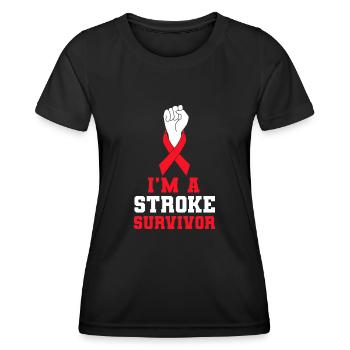 I'm A Stroke Survivor - Frauen Funktions-T-Shirt - Schwarz - Vorne - AI Model Female 172 light (172cm)