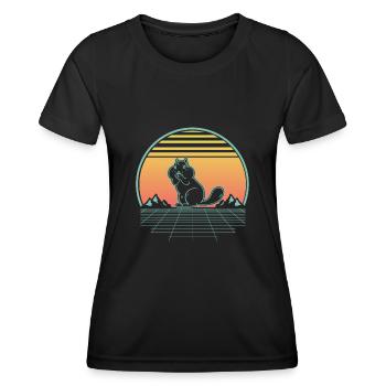 Cadeau de rongeur chipmunk - T-shirt sport Femme - noir - Devant - AI Model Female 172 light (172cm)