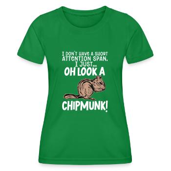 Chipmunk Rodent Gift - Women's Functional T-Shirt - kelly green - Front - AI Model Female 172 dark (172cm)