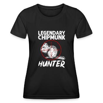 Cadeau de rongeur chipmunk - T-shirt sport Femme - noir - Devant - AI Model Female 172 light (172cm)