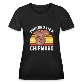 Streifenhörnchen Chipmunk Nagetier Geschenk - Frauen Funktions-T-Shirt - Schwarz - Vorne - AI Model Female 172 light (172cm)