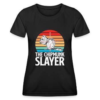 Streifenhörnchen Chipmunk Nagetier Geschenk - Frauen Funktions-T-Shirt - Schwarz - Vorne - AI Model Female 172 light (172cm)