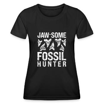 Megalodon Shark Tooth Fossil Collector Gift - Women's Functional T-Shirt - black - Front - AI Model Female 172 light (172cm)