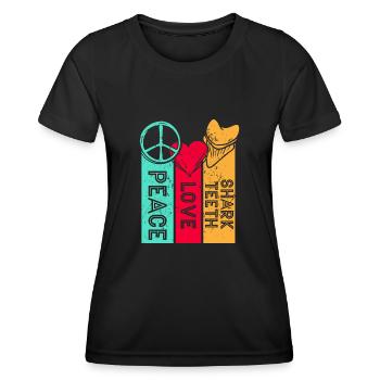 Megalodon Shark Tooth Fossil Collector Gift - Women's Functional T-Shirt - black - Front - AI Model Female 172 light (172cm)