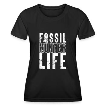 Megalodon Shark Tooth Fossil Collector Gift - Women's Functional T-Shirt - black - Front - AI Model Female 172 light (172cm)