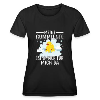 Meine Badeente ist immer für mich da - Frauen Funktions-T-Shirt - Schwarz - Vorne - AI Model Female 172 light (172cm)