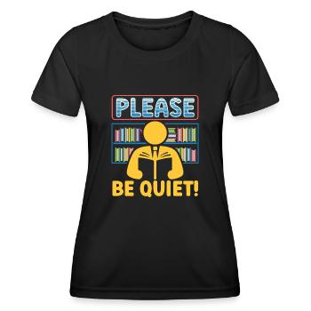 Englisch Lehrer bitte leise sein - Frauen Funktions-T-Shirt - Schwarz - Vorne - AI Model Female 172 light (172cm)