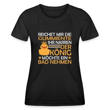 Reichet mir die Badeente Gummiente - Frauen Funktions-T-Shirt - Schwarz - Vorne - AI Model Female 172 light (172cm)