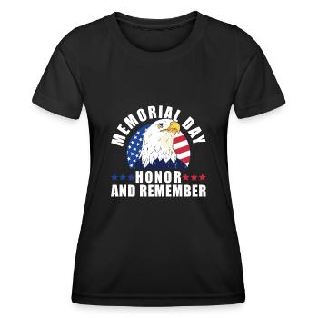 Memorial Day Honor And Remember Bald Eagle - Frauen Funktions-T-Shirt - Schwarz - Vorne - AI Model Female 172 light (172cm)