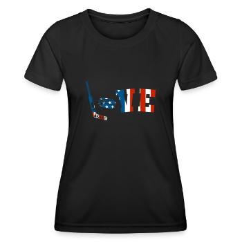 USA Ice Hockey Penalty Box Hockey Girls Boys - Frauen Funktions-T-Shirt - Schwarz - Vorne - AI Model Female 172 light (172cm)