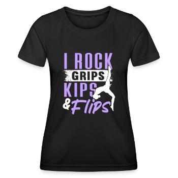 Acrobat Gymnastique Gymnastique Tumbling - T-shirt sport Femme - noir - Devant - AI Model Female 172 light (172cm)