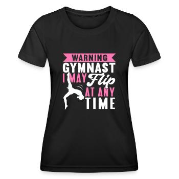 Acrobat Gymnastique Gymnastique Tumbling - T-shirt sport Femme - noir - Devant - AI Model Female 172 light (172cm)