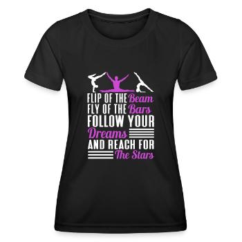 Acrobat Gymnastique Gymnastique Tumbling - T-shirt sport Femme - noir - Devant - AI Model Female 172 light (172cm)