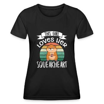 Hamster Geschenk Hamsterliebhaber - Frauen Funktions-T-Shirt - Schwarz - Vorne - AI Model Female 172 light (172cm)