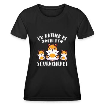 Hamster Geschenk Hamsterliebhaber - Frauen Funktions-T-Shirt - Schwarz - Vorne - AI Model Female 172 light (172cm)