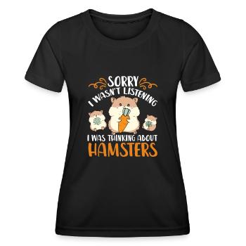 Hamster Geschenk Hamsterliebhaber - Frauen Funktions-T-Shirt - Schwarz - Vorne - AI Model Female 172 light (172cm)