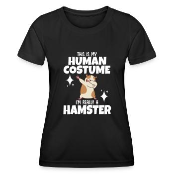 Hamster Geschenk Hamsterliebhaber - Frauen Funktions-T-Shirt - Schwarz - Vorne - AI Model Female 172 light (172cm)