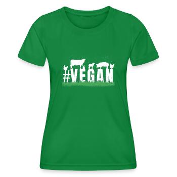 Animaux de ferme Légumes Végétarien Tendance Végétalienne - T-shirt sport Femme - vert - Devant - AI Model Female 172 dark (172cm)