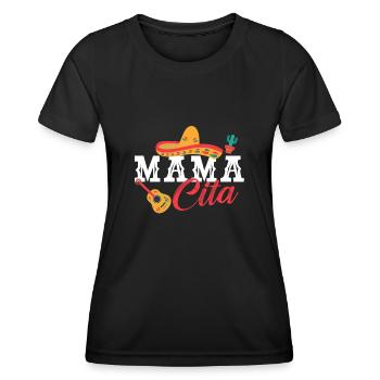 Mamacita Cute Mexican Wife Sombrero - Frauen Funktions-T-Shirt - Schwarz - Vorne - AI Model Female 172 light (172cm)