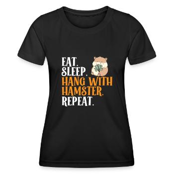 Hamster Geschenk Hamsterliebhaber - Frauen Funktions-T-Shirt - Schwarz - Vorne - AI Model Female 172 light (172cm)