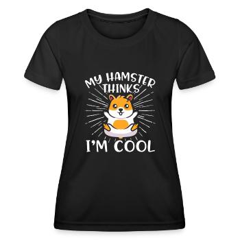 Hamster Geschenk Hamsterliebhaber - Frauen Funktions-T-Shirt - Schwarz - Vorne - AI Model Female 172 light (172cm)