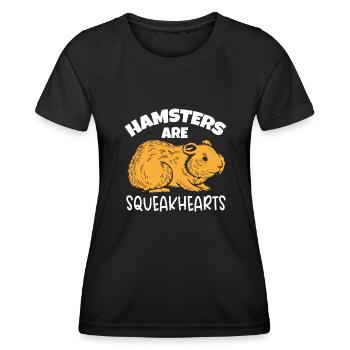 Hamster Geschenk Hamsterliebhaber - Frauen Funktions-T-Shirt - Schwarz - Vorne - AI Model Female 172 light (172cm)