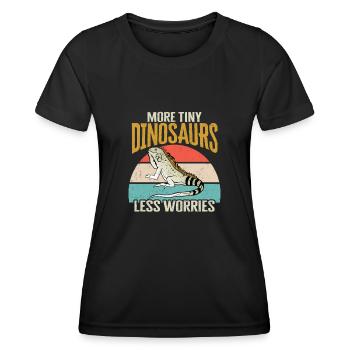 Leguan Eidechse Reptil Herpetologe - Frauen Funktions-T-Shirt - Schwarz - Vorne - AI Model Female 172 light (172cm)
