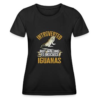 Leguan Eidechse Reptil Herpetologe - Frauen Funktions-T-Shirt - Schwarz - Vorne - AI Model Female 172 light (172cm)