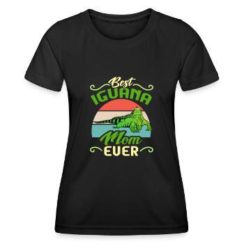 Leguan Eidechse Reptil Herpetologe - Frauen Funktions-T-Shirt - Schwarz - Vorne - AI Model Female 172 light (172cm)