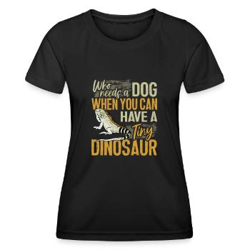 Leguan Eidechse Reptil Herpetologe - Frauen Funktions-T-Shirt - Schwarz - Vorne - AI Model Female 172 light (172cm)