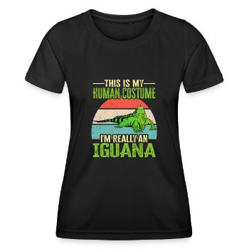 Leguan Eidechse Reptil Herpetologe - Frauen Funktions-T-Shirt - Schwarz - Vorne - AI Model Female 172 light (172cm)