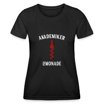 Akademiker Limonade Wein Rotwein - Frauen Funktions-T-Shirt - Schwarz - Vorne - AI Model Female 172 light (172cm)