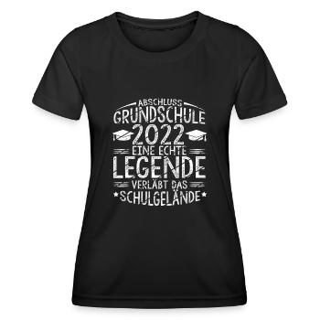 Grundschule - Eine Legende Grundschule Abschluss 2 - Frauen Funktions-T-Shirt - Schwarz - Vorne - AI Model Female 172 light (172cm)