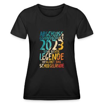 Grundschule 2023 Eine Legende Grundschule Abschlus - Frauen Funktions-T-Shirt - Schwarz - Vorne - AI Model Female 172 light (172cm)