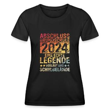 Grundschule - Eine Legende Grundschule Abschluss 2 - Frauen Funktions-T-Shirt - Schwarz - Vorne - AI Model Female 172 light (172cm)
