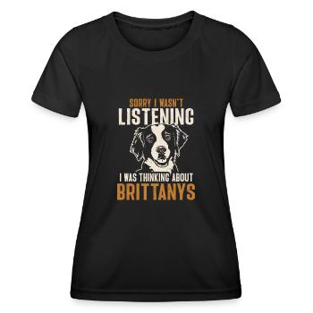 Français Bretagne Épagneul Epagneul Breton Cadeau - T-shirt sport Femme - noir - Devant - AI Model Female 172 light (172cm)
