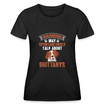 Français Bretagne Épagneul Epagneul Breton Cadeau - T-shirt sport Femme - noir - Devant - AI Model Female 172 light (172cm)