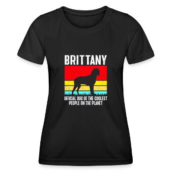 Français Bretagne Épagneul Epagneul Breton Cadeau - T-shirt sport Femme - noir - Devant - AI Model Female 172 light (172cm)