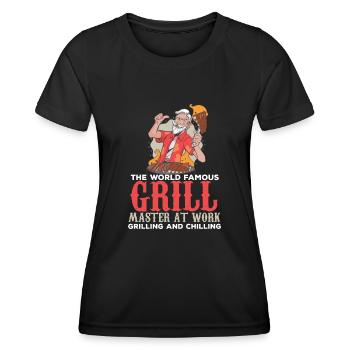 Drôle de grillade Master BBQ Lover Foodies Chef Rauch - T-shirt sport Femme - noir - Devant - AI Model Female 172 light (172cm)