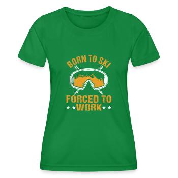 Fun Skiing Lovers Skier Resort - Women's Functional T-Shirt - kelly green - Front - AI Model Female 172 dark (172cm)