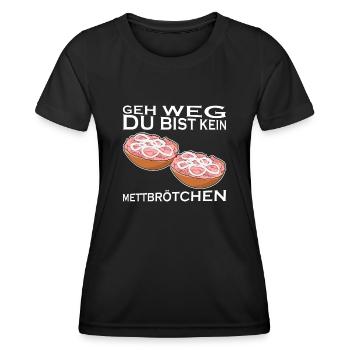 Mettbrötchen Mettfleisch Hackfleisch - Frauen Funktions-T-Shirt - Schwarz - Vorne - AI Model Female 172 light (172cm)
