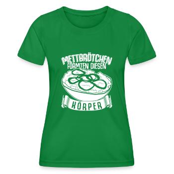 Mettbrötchen Hackfleisch Mett Mettigel - Frauen Funktions-T-Shirt - Kelly Green - Vorne - AI Model Female 172 dark (172cm)
