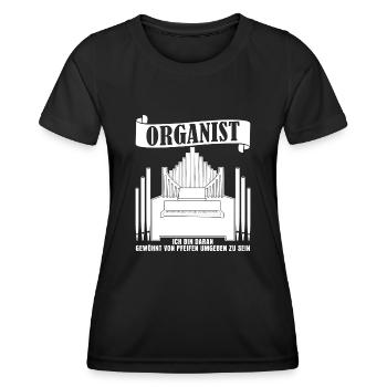 Orgel Pfeifen Organist Orgelspieler - Frauen Funktions-T-Shirt - Schwarz - Vorne - AI Model Female 172 light (172cm)